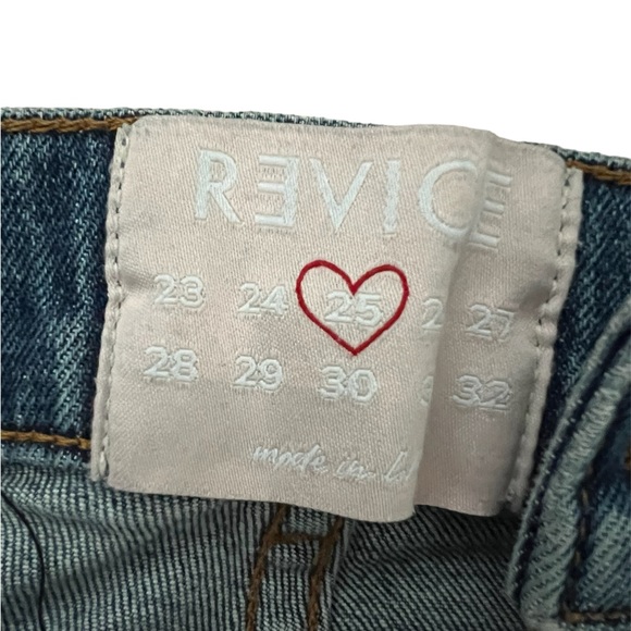 Revice Denim Red Striped Raw Hem Button Fly Skinny Jeans Mid Rise - Picture 9 of 9